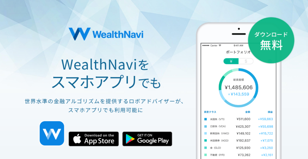 WealthNaviアプリ